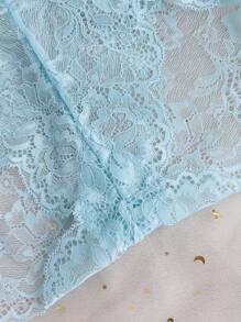 Plus Floral Lace Panty - Baby Blue - View 5