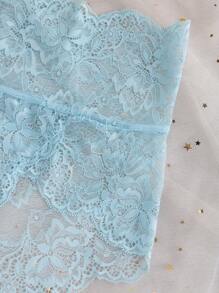 Plus Floral Lace Panty - Baby Blue - View 6
