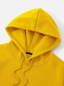 Áo nỉ Nam Túi Dây kéo Hoạt hình Slogan Giải trí - Màu vàng - Xem 4