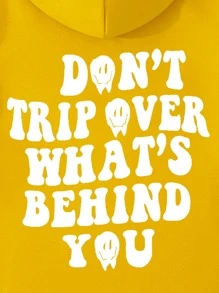 Áo nỉ Nam Túi Dây kéo Hoạt hình Slogan Giải trí - Màu vàng - Xem 5