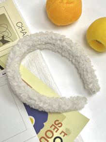 DAZY 毛茸茸寬髮箍 - 米色 - 查看 5