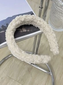 DAZY 毛茸茸寬髮箍 - 米色 - 查看 6