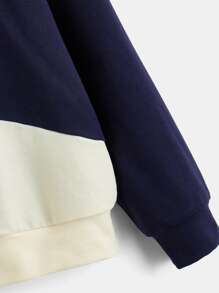 SHEIN Boys Letter Graphic Colourblock Hoodie - Multicolor - View 4