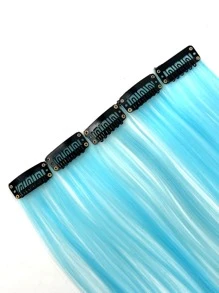 5 cái kẹp trong phần mở rộng tóc tổng hợp dài thẳng - Màu xanh lam - Xem 7