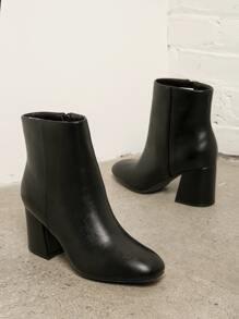 SHUZIA Botines con cremallera lateral, cómodos y con estilo, nuevo artículo esencial para mujeres en Año Nuevo, Día de San Valentín - Negro - Ver 2