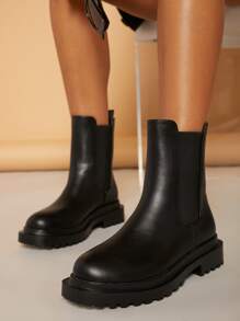 SHUZIA Closed Toe Pull On Chelsea Boots - Black - View 4