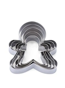 5 chiếc Máy cắt bánh quy thiết kế bánh gừng - Bạc - Xem 5