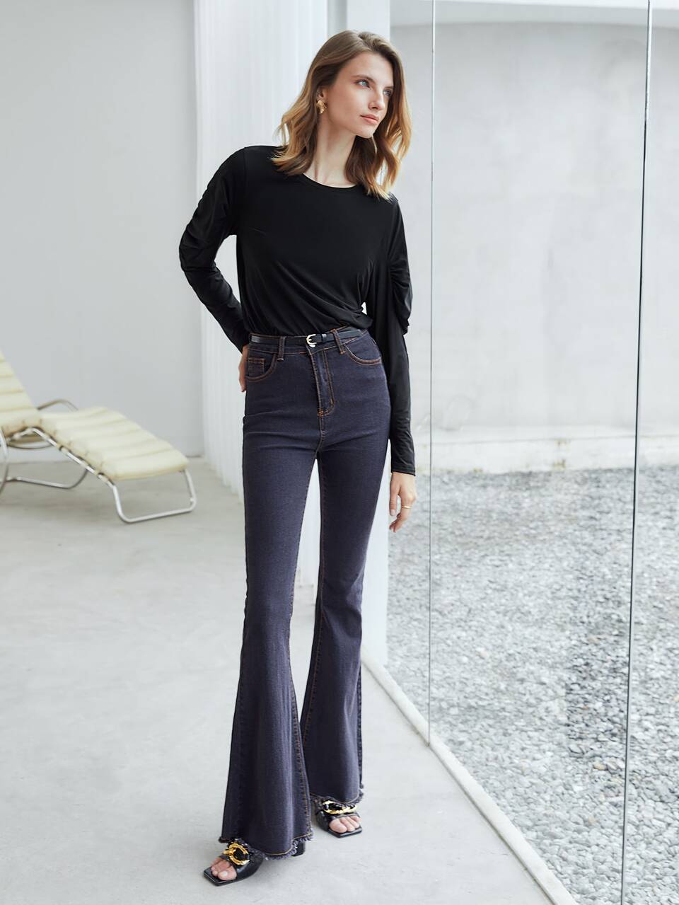 MOTF VISCOSE GATHERED SLEEVE T-SHIRT