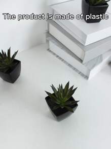 1pc Mini Potted Artificial Succulent Echeveria & Lotus Plant - Multicolor - View 8