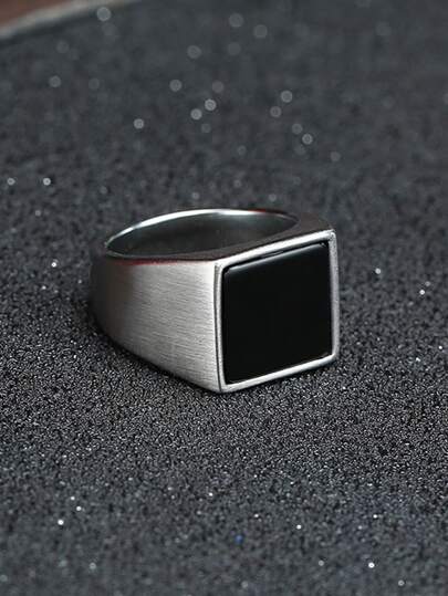 Anillo de decoración cuadrado de acero inoxidable para hombres de moda y popular para regalo de joyería y para una apariencia elegante