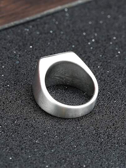 Fashionable and Popular Men Square Decor Ring Stainless Steel for Jewelry Gift and for a Stylish Look