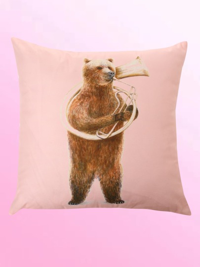 FlorentBodart غطاء وسادة بدون حشوة دب و آلة موسيقية طباعة