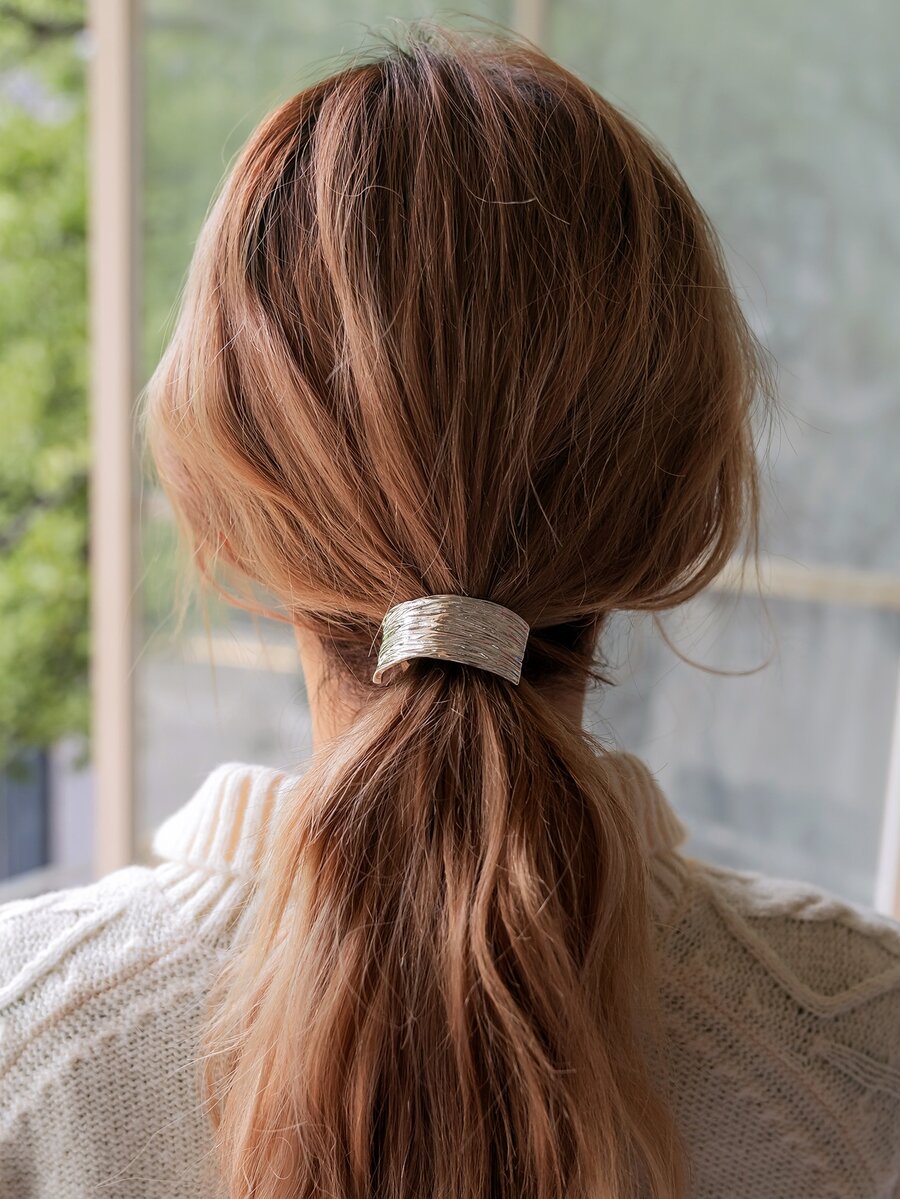 DAZY Goma para pelo rectángulo - Plateado - Ver 1