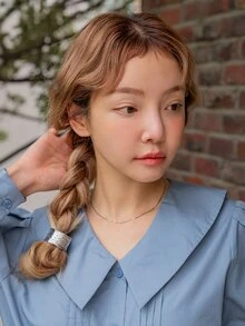 DAZY Goma para pelo rectángulo - Plateado - Ver 4