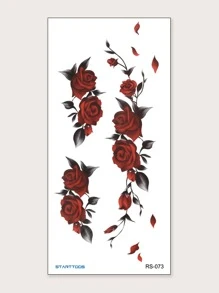 1sheet Rose Pattern Tattoo Sticker - Multicolor - View 1