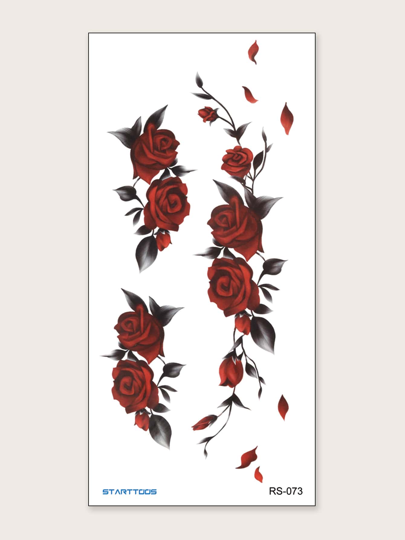 1sheet Rose Pattern Tattoo Sticker - Multicolor - View 1