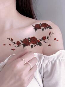 1sheet Rose Pattern Tattoo Sticker - Multicolor - View 2