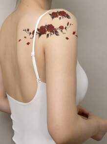 1sheet Rose Pattern Tattoo Sticker - Multicolor - View 3
