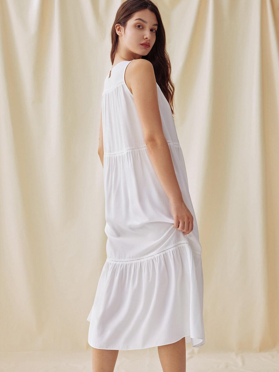 Wearable Sexy White Long Night Dress Women Pajamas