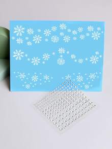 2 feuilles Sticker de tatouages à strass fleuri - Blanc - Voir 2