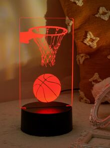 1pc Touch Control 7 Colors Basketball Themed 3d Night Light & Basketball Atmosphere Gift Lamp - Multicolor - View 6