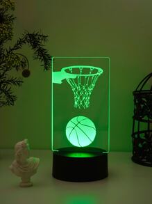 1pc Touch Control 7 Colors Basketball Themed 3d Night Light & Basketball Atmosphere Gift Lamp - Multicolor - View 8