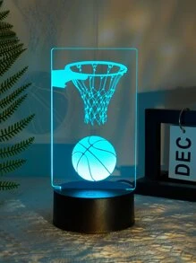 1pc Touch Control 7 Colors Basketball Themed 3d Night Light & Basketball Atmosphere Gift Lamp - Multicolor - View 9