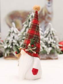 1入組格紋圖案小矮人裝飾用品 - 彩色 - 查看 3