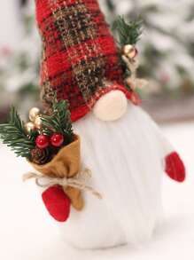 1入組格紋圖案小矮人裝飾用品 - 彩色 - 查看 4