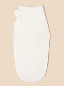 1 pieza Manta de arrullo de bebé de doble capa con estampado de corazones - Blanco - Ver 9