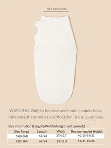 1 pieza Manta de arrullo de bebé de doble capa con estampado de corazones - Blanco - Ver 3