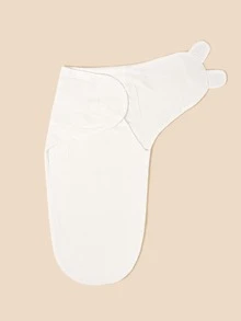 1 pieza Manta de arrullo de bebé de doble capa con estampado de corazones - Blanco - Ver 4