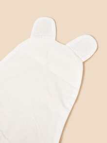 1 pieza Manta de arrullo de bebé de doble capa con estampado de corazones - Blanco - Ver 5