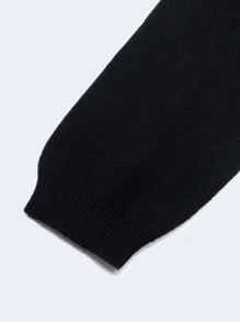 SOLOCOTE Niños Cárdigan con botón delantero - Negro - Ver 4