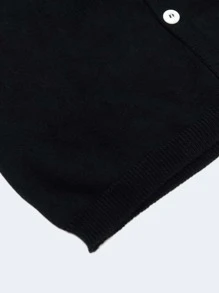 SOLOCOTE Niños Cárdigan con botón delantero - Negro - Ver 3