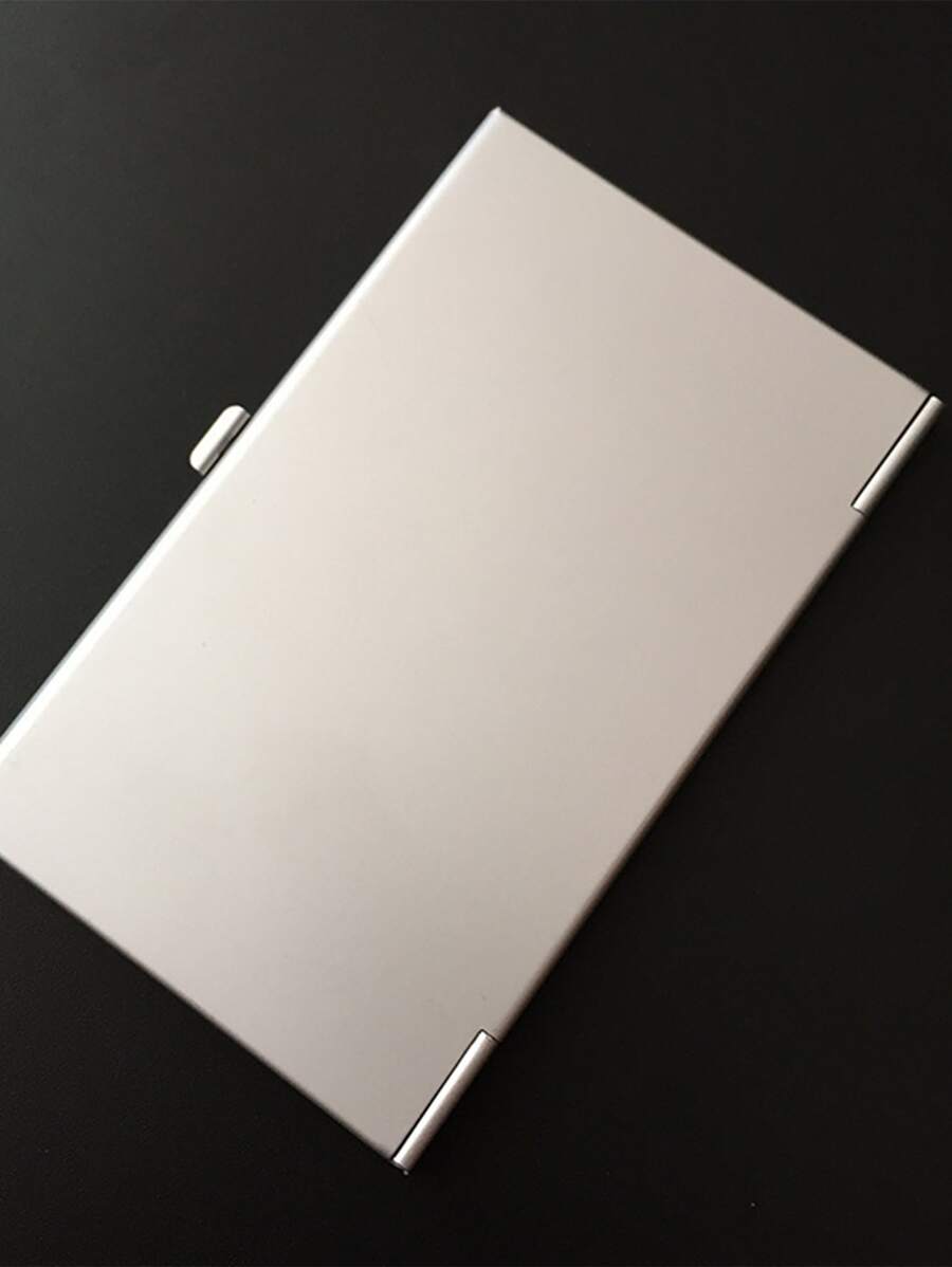 1pc Alloy Card Case - Silver - View 1