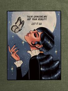 Ashley Baxter Áo thun nữ Con số Lá thư Giải trí - xanh quân đội - Xem 4