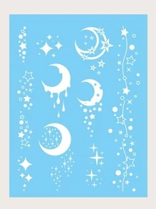 1sheet Galaxy Print Tattoo Sticker - White - View 2