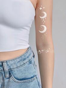 1sheet Galaxy Print Tattoo Sticker - White - View 3
