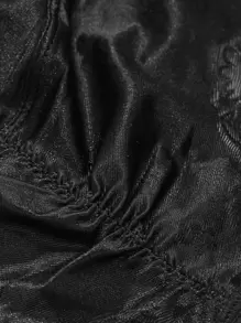 DAZY Contrast Lace Scallop Trim Shapewear Shorts - Black - View 10