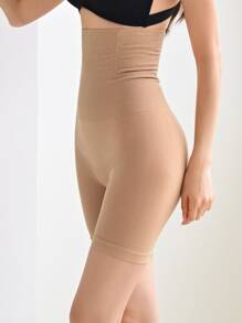 DAZY 加寬腰帶修身短褲 - 駝色 - 查看 5