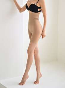 DAZY 加寬腰帶修身短褲 - 駝色 - 查看 9