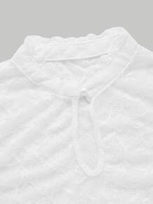 SHEINNeu Top corto pizzo a contrasto scollo con apertura