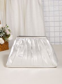 豪華晚餐包，迷人，優雅，精緻，安靜奢華金屬鏈條褶皺包，適合女士，女士，派對女孩，新娘，適合派對，婚禮，舞會，晚餐/宴會，晚餐/宴會，送給女媽媽老師的最佳禮物朋友伴娘