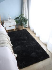 1pc Long Plush Living Room Carpet Soft Fluffy Bedroom Area Rug, Non-slip Carpet, Home Decoration, Suitable For Living Room And Bedroom - Black - View 5