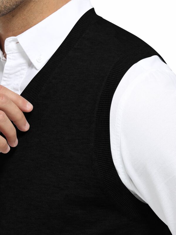 Men Solid Sweater Vest Without Shirt SHEIN USA