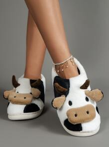 Cow Design Novelty Slippers - Multicolor - View 1