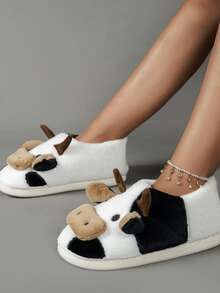 Cow Design Novelty Slippers - Multicolor - View 2