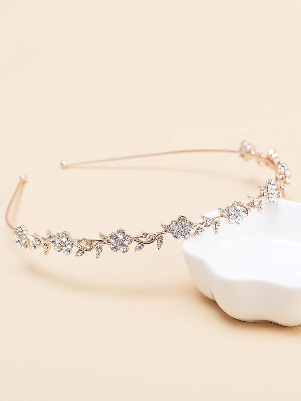 Rhinestone Flower Decor Headband SHEIN USA