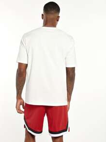 Manfinity RebelGame Men Letter Graphic Tee & Drawstring Waist Shorts Set - Red - View 4